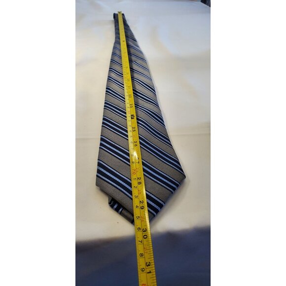 Jos. A. Bank Signature Collection Necktie Men's Silk Blue Gray Striped Tie - Picture 10 of 10